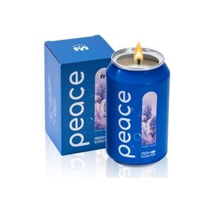 Soda Can Blue Candle 11 oz Natural Soy Wax, Scented Candle Unique Gifts for Home